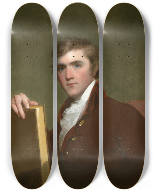 Triptych art skateboard deck of Gilbert Stuart Horace Binney by Gilbert Stuart (1755-1828)