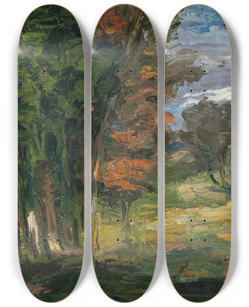 Triptych art skateboard deck of Paul Czanne Paysage_3 by Paul Cezanne (1839-1906)