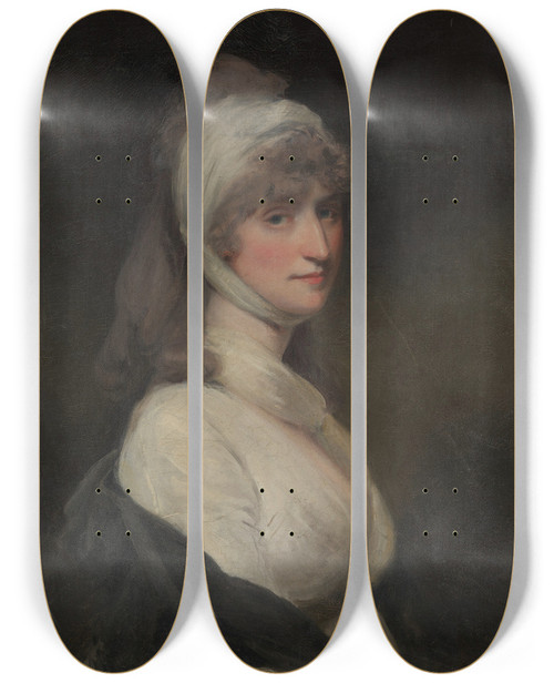 Triptych art skateboard deck of John Hoppner Mrs Thomas Pechell Charlotte Clavering Died 1841 by John Hoppner (1758-1810)