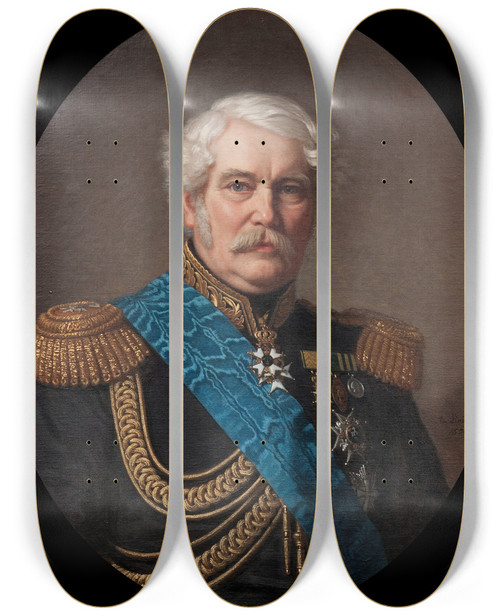 Triptych art skateboard deck of Amalia Lindegren Johan Peter Lefrn 17841862 by Amalia Lindegren (1814-1891)
