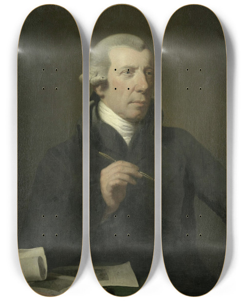 Triptych art skateboard deck of Charles Howard Hodges Reinier Vinkeles 17411816 Draftsman And Engraver by Charles Howard Hodges (1764-1837)