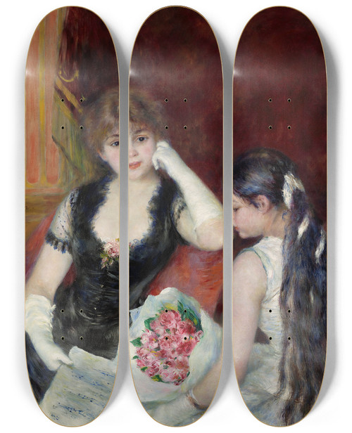 Triptych art skateboard deck of Pierreauguste Renoir A Box At The Theater At The Concert by Pierre-Auguste Renoir (1841-1919)