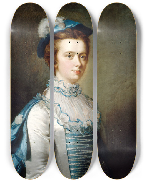 Triptych art skateboard deck of Alexis Grimou Jeune Plerine by Alexis Grimou (1678-1733)