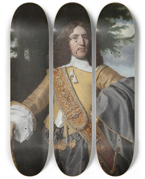 Triptych art skateboard deck of Bartholomeus Van Der Helst Portrait Of Louis De Geer The Younger 16221695 by Bartholomeus van der Helst (1613-1670)