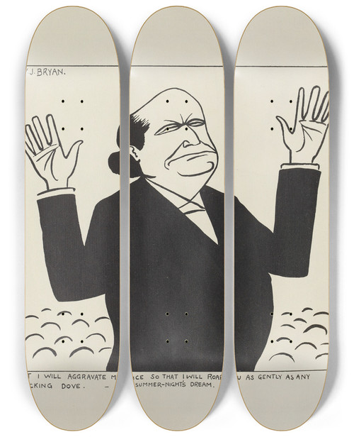 Triptych art skateboard deck of Carlo De Fornaro Mortals Immortals Pl02 by Carlo de Fornaro (1872-1949)