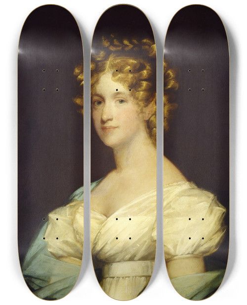 Triptych art skateboard deck of Gilbert Stuart Charlotte Morton Dexter Mrs Andrew Dexter by Gilbert Stuart (1755-1828)
