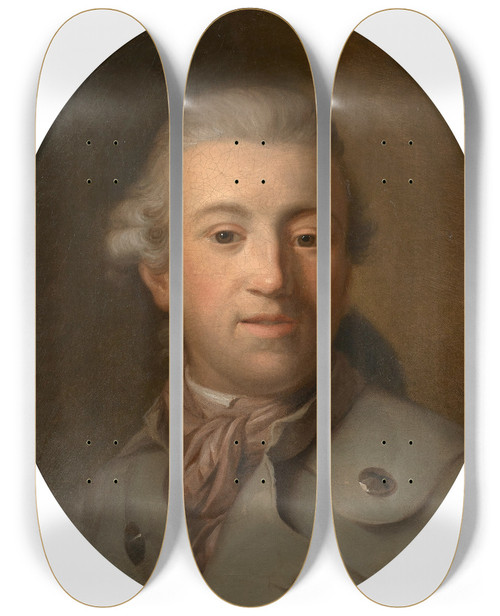 Triptych art skateboard deck of Johann Friedrich August Tischbein Portrait Du Graveur Johann Gotthard Mller 1747 1830 by Johann Friedrich August Tischbein (1750-1812)