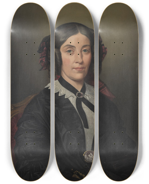 Triptych art skateboard deck of Carl Stefan Bennet Margaret Seton 18051870 by Carl Stefan Bennet (1755-1824)