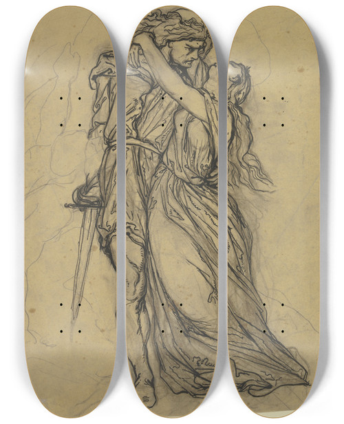 Triptych art skateboard deck of Victor Mller Charles And Amalie_1 by Victor Muller (1829-1871)