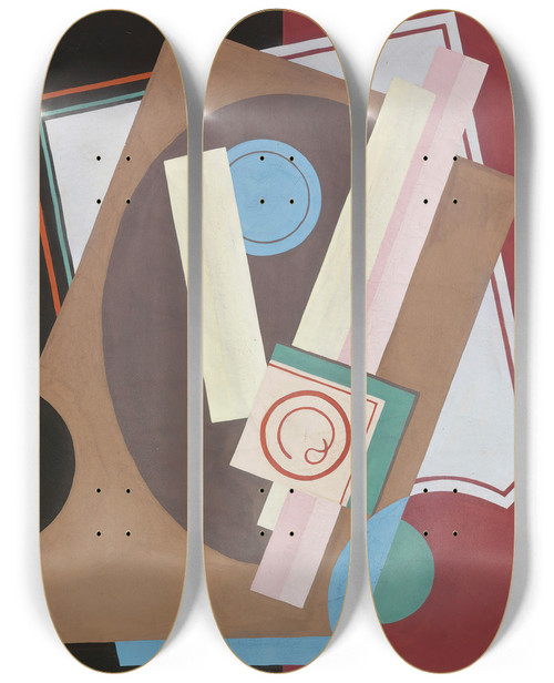 Triptych art skateboard deck of Georges Valmier Nature Morte_2 by Georges Valmier (1885-1937)
