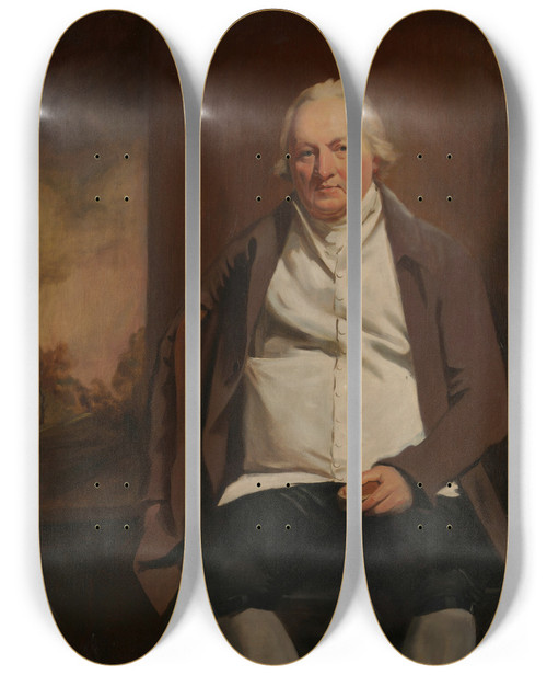 Triptych art skateboard deck of Sir Henry Raeburn John Gray 17311811 Of Newholm by Sir Henry Raeburn (1756-1823)
