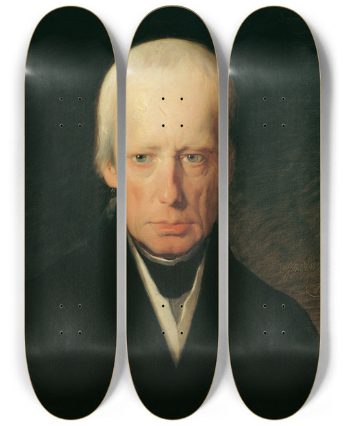 Triptych art skateboard deck of Friedrich Von Amerling Kaiser Franz I Von Sterreich by Friedrich Von Amerling (1803-1887)