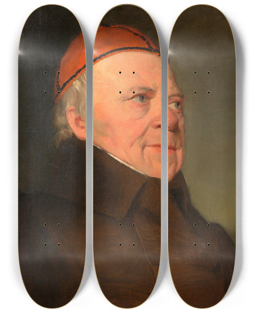 Triptych art skateboard deck of Friedrich Von Amerling Joseph Kaltenthaler Vater Der 1 Frau Des Knstlers by Friedrich Von Amerling (1803-1887)