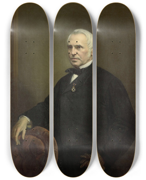 Triptych art skateboard deck of Moritz Calisch Cornelis Outshoorn 181075 Engineer And Architect by Moritz Calisch (1819-1870)