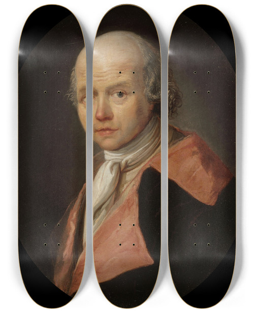 Triptych art skateboard deck of Franoisbonneville Portrait De Labb Athanase Auger 17341792 Philologue Et Littrateur by FranoisBonneville (18-)