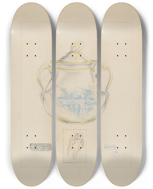Triptych art skateboard deck of Joseph Sudek Sugar Bowl_2 by Joseph Sudek
