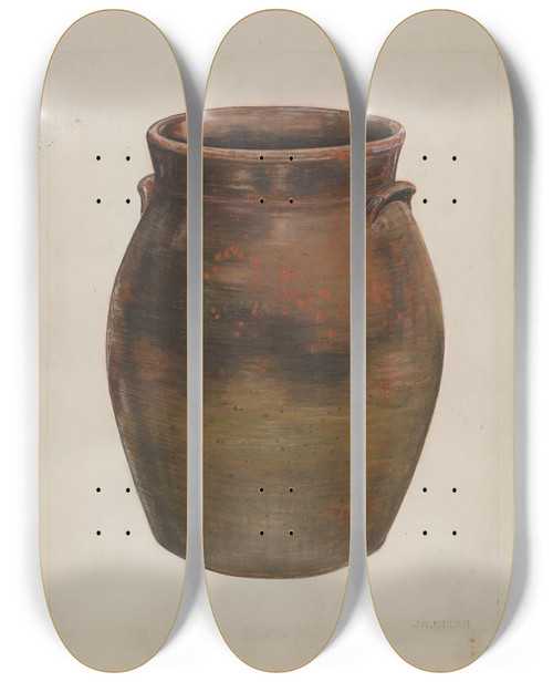 Triptych art skateboard deck of John Jordan Cracker And Butter Jar by John Jordan