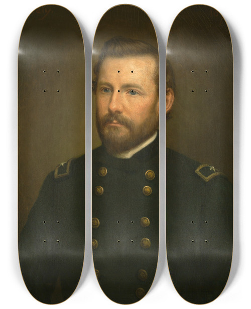 Triptych art skateboard deck of George Peter Alexander Healy Albert James Myer by George Peter Alexander Healy (1813-1894)