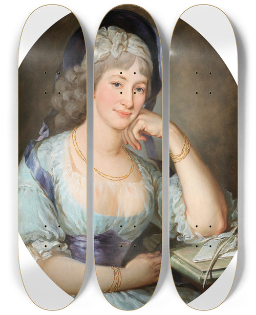 Triptych art skateboard deck of Barbara Krafft Portrait Of Countess Marie Ernestine Esterhazystarhemberg by Barbara Krafft (1764-1825)