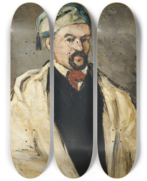 Triptych art skateboard deck of Paul Czanne Antoine Dominique Sauveur Aubert Born 1817 The Artists Uncle by Paul Cezanne (1839-1906)