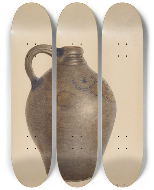 Triptych art skateboard deck of Nicholas Amantea Jug_4 by Nicholas Amantea (1900-1978)