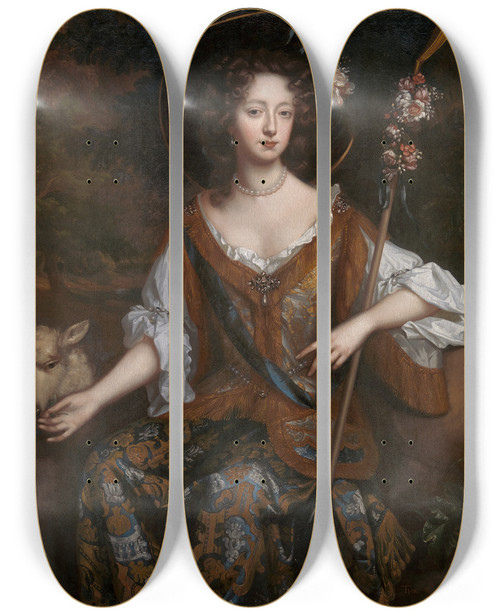 Triptych art skateboard deck of Willem Wissing Elizabeth Jones Countess Of Kildare by Willem Wissing (1656-1687)