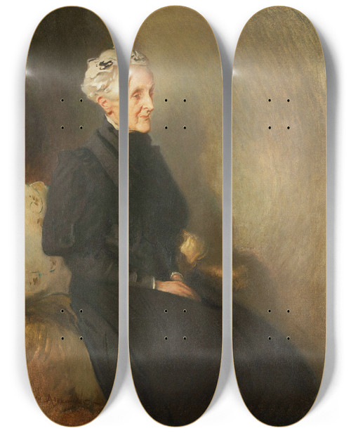 Triptych art skateboard deck of John White Alexander Isabella Guthrie Mccosh 18171909 by John White Alexander (1856-1915)