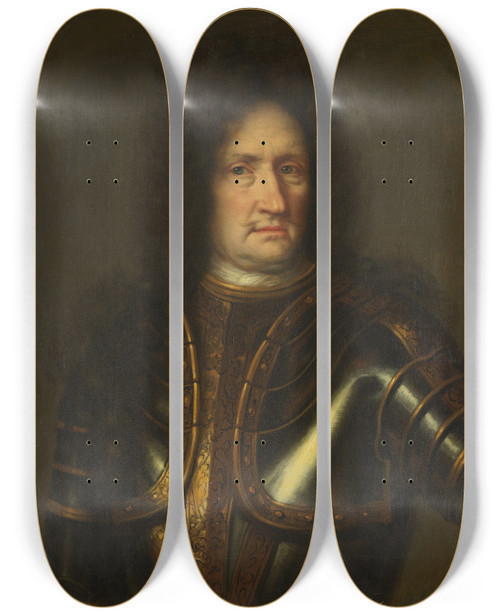 Triptych art skateboard deck of David Klcker Ehrenstrahl Riksrdet Erik Dahlberg by David Klocker Ehrenstrahl (1628-1698)