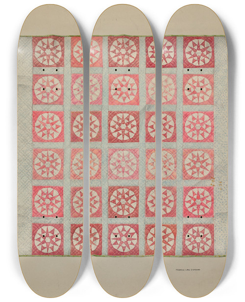 Triptych art skateboard deck of Francis Law Durand Quilt_3 by Francis Law Durand (1935)