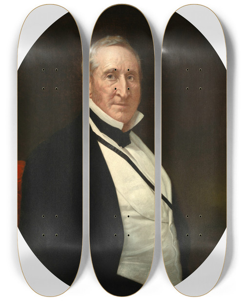Triptych art skateboard deck of Ferdinand Thomas Lee Boyle Thomas Hart Benton by Ferdinand Thomas Lee Boyle