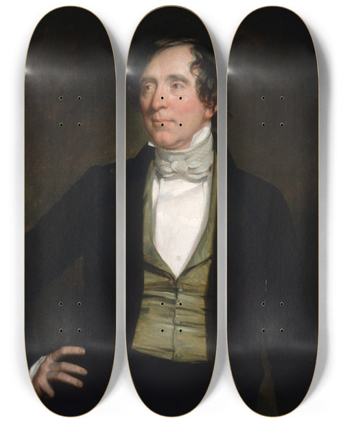 Triptych art skateboard deck of George Peter Alexander Healy William C Preston by George Peter Alexander Healy (1813-1894)