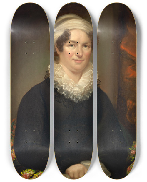 Triptych art skateboard deck of Ezra Ames Betsey Colt Foot by Ezra Ames (1768-1836)