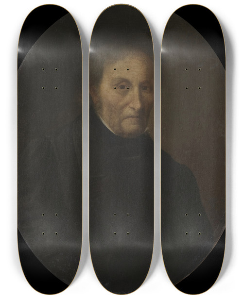 Triptych art skateboard deck of Franciszek Smuglewicz Portrait Of Wiktor Grajewski The Last Border Judge In Samogitia by Franciszek Smuglewicz (1745-1807)