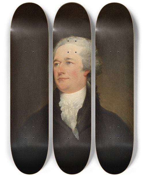 Triptych art skateboard deck of John Trumbull Alexander Hamilton_2 by John Trumbull (1756-1843)