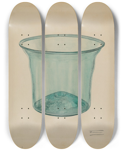 Triptych art skateboard deck of Frank Fumagalli Milk Bowl by Frank Fumagalli (20-)