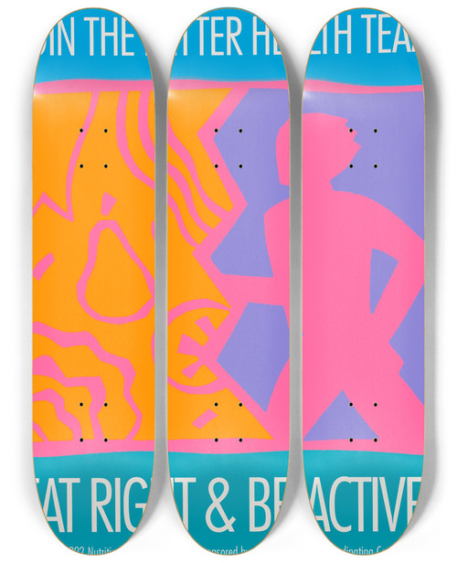 Triptych art skateboard deck of National Institutes Of Health Join The Better Health Team by National Institutes Of Health (1887)