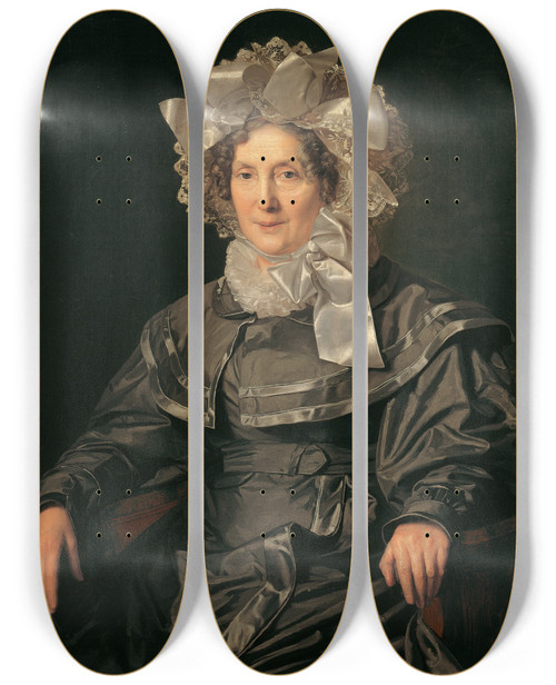 Triptych art skateboard deck of Ferdinand Georg Waldmller Elisabeth Waldmller Die Mutter Des Knstlers by Ferdinand Georg Waldmuller (1793-1865)