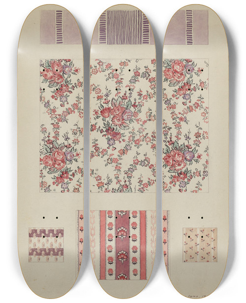 Triptych art skateboard deck of J Howard Iams Printed Cotton by J Howard Iams (20-)