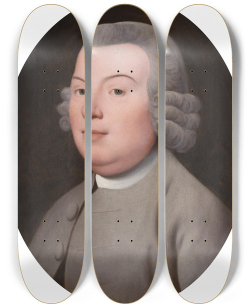Triptych art skateboard deck of George Stubbs Mr Hospey Walker by George Stubbs (1724-1806)