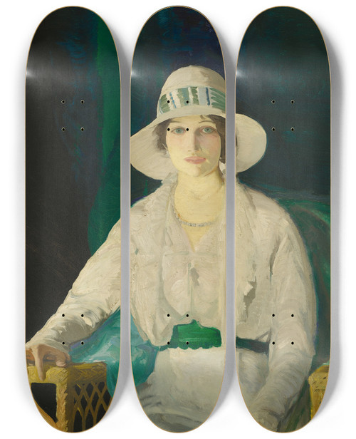Triptych art skateboard deck of George Wesley Bellows Florence Sittenham Davey Mrs Randall Davey by George Wesley Bellows (1882-1925)