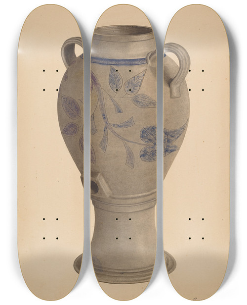 Triptych art skateboard deck of Richard Barnett Water Cooler by Richard Barnett