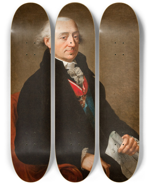 Triptych art skateboard deck of Francois Xavier Fabre Portrait Of Stanisaw Maachowski 17361809 by Francois Xavier Fabre (1766-1837)