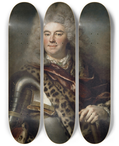Triptych art skateboard deck of Nicolas De Largillire The Field Marshall Erik Sparre by Nicolas de Largillire (1656-1746)