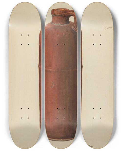 Triptych art skateboard deck of Angelo Bulone Zoar Jug by Angelo Bulone