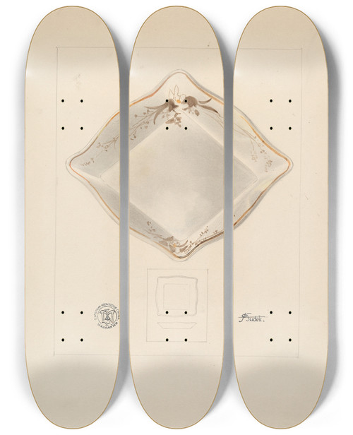 Triptych art skateboard deck of Joseph Sudek Saucer_2 by Joseph Sudek