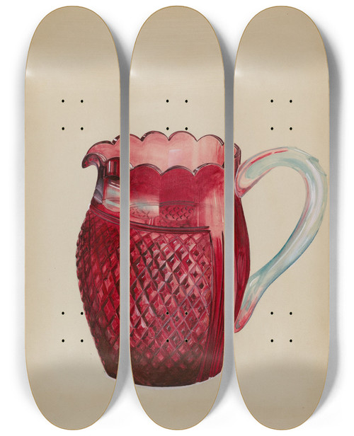 Triptych art skateboard deck of Ralph Atkinson Pitcher_4 by Ralph Atkinson (20-)