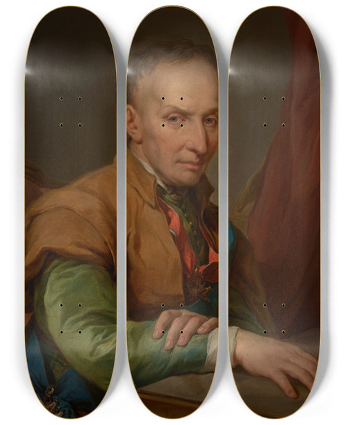 Triptych art skateboard deck of Marcello Bacciarelli Portrait Of Walenty Sobolewski 17241800 Or Maciej Leon Sobolewski 17241804 by Marcello Bacciarelli (1731-1818)