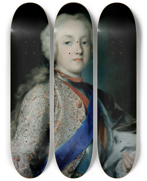 Triptych art skateboard deck of Rosalba Carriera Crown Prince Friedrich Christian Of Saxony 17221763 by Rosalba Carriera (1675-1757)