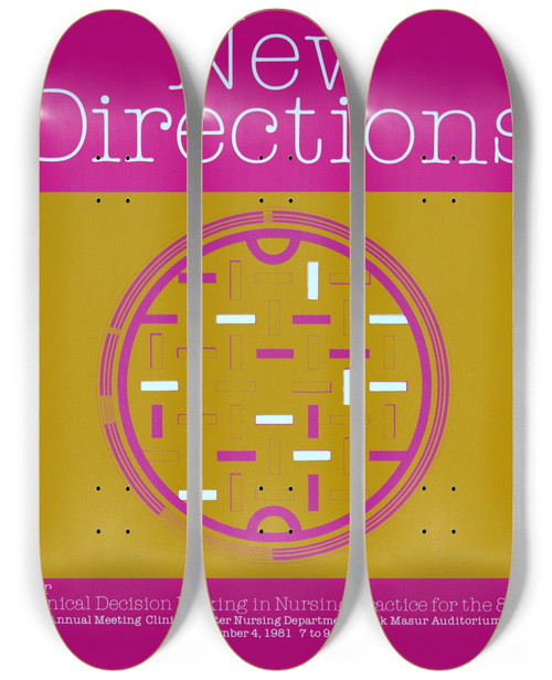 Triptych art skateboard deck of National Institutes Of Health New Directions For Clinical Decision Making In Nursing Practice For The 80S by National Institutes Of Health (1887)