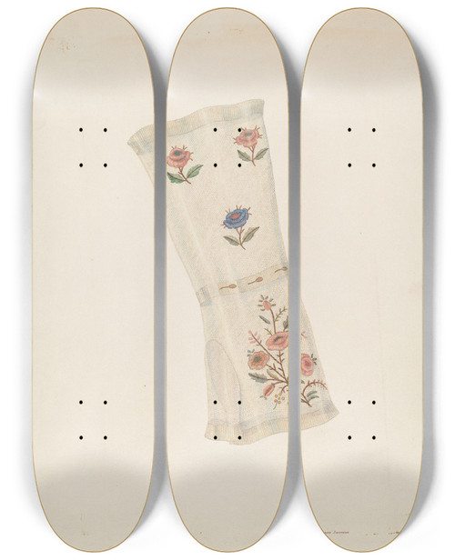 Triptych art skateboard deck of Syrena Swanson Mitt by Syrena Swanson